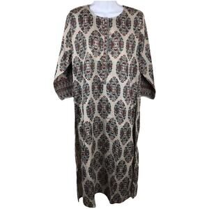 Anokhi Ayura Kurta Tunic Indian Multi-Color Printed Long Sleeve NEW Men's M